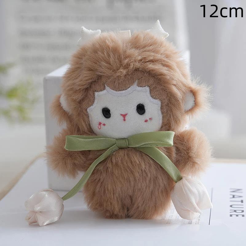 Little Sheep Plush Keychain Kawaii Cartoon Animal Stuffed Doll Lovely Pendant for Kids School Bag Decor