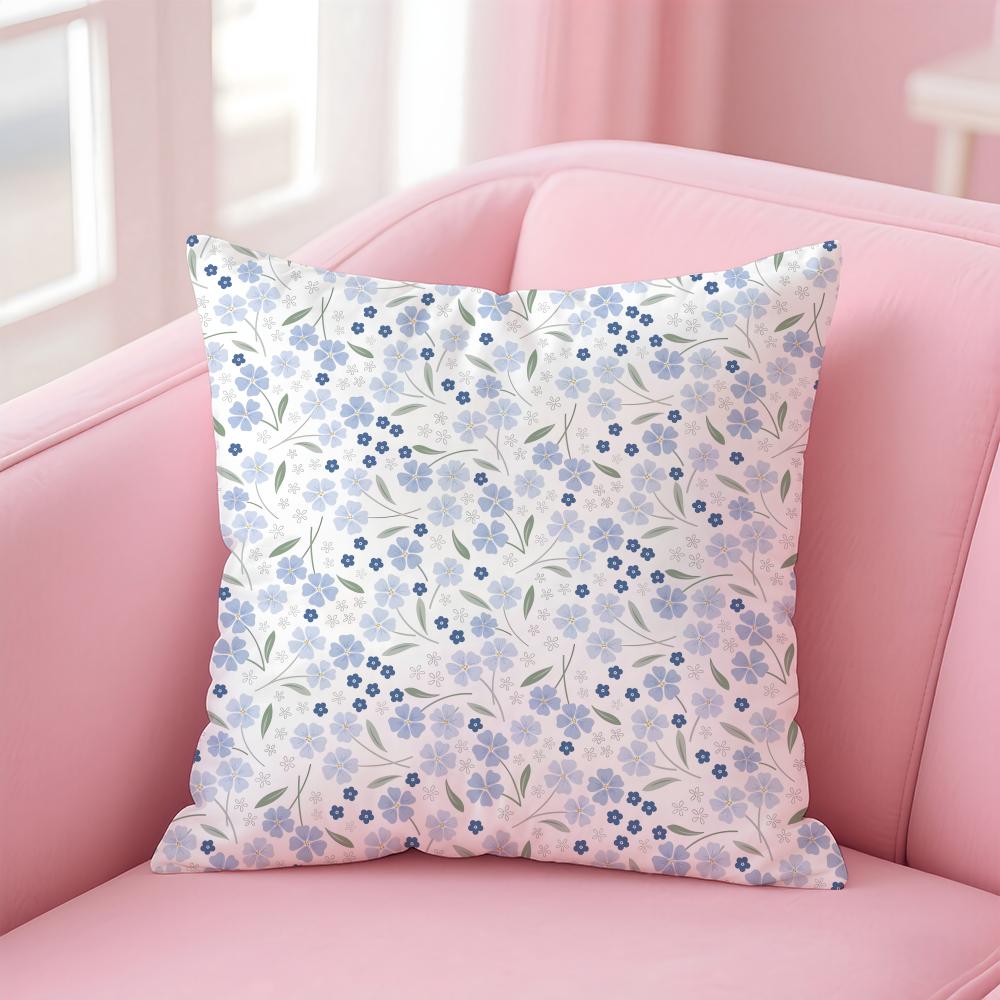 Fresh Small Floral Pillow Ins Style Decor Cushion Cover Pillowcase Short Plush Invisible zipper Room Sofa Cushion Cover