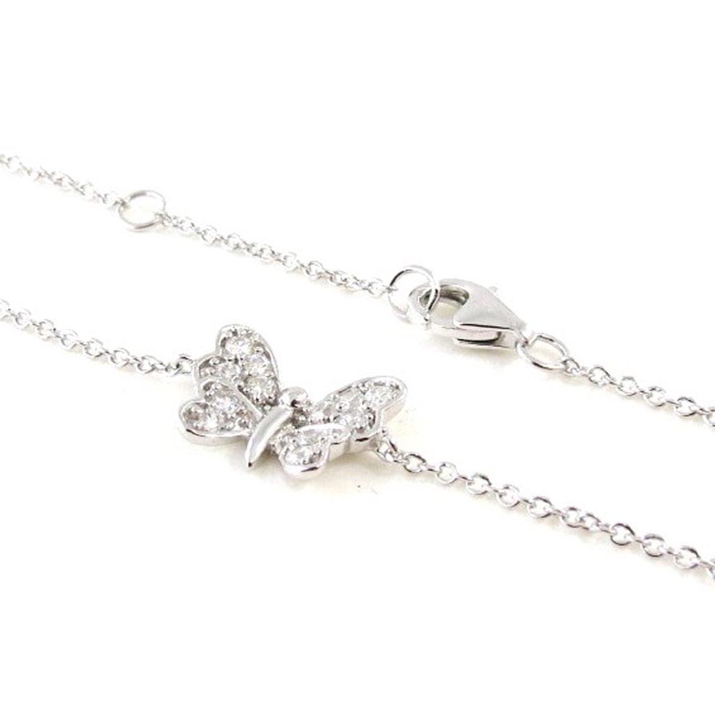 Les Trésors De Lily [I9893] - Браслет серебряный "Бабочка" серебро белое (родиевое покрытие) - 10х12 мм
