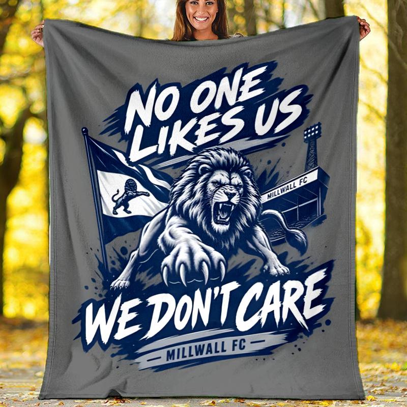 1pc Millwall Football Club Theme Blanket - Digital Print, Polyester, Cozy for All Seasons, Perfect for Outdoor, and Travel