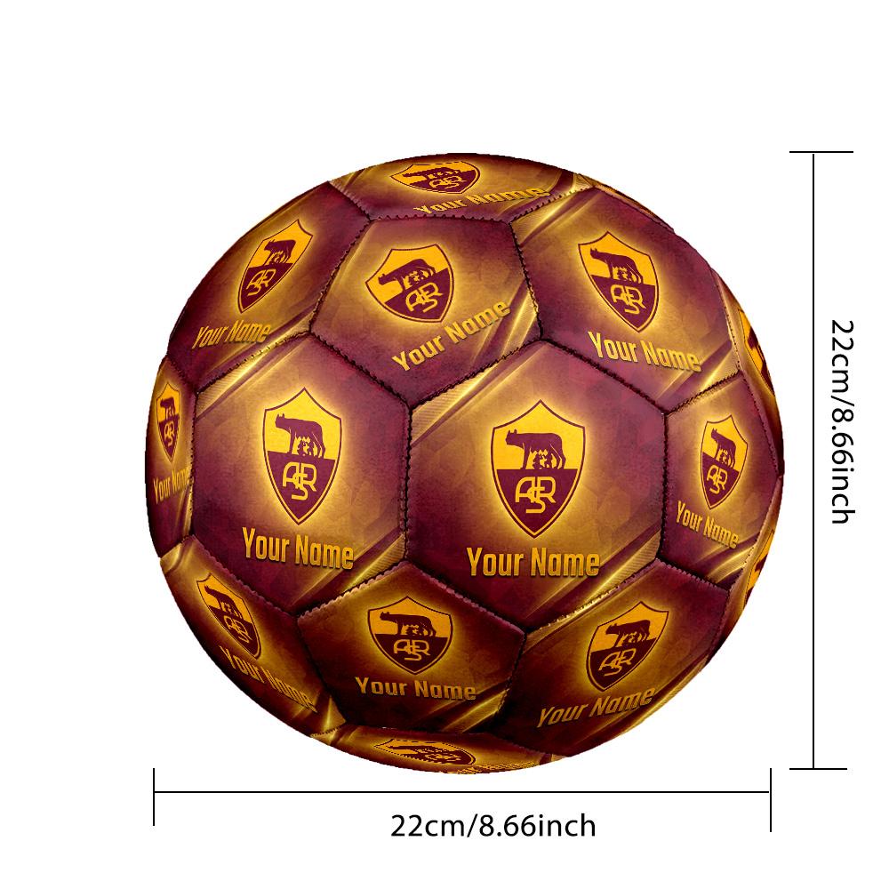 Size 5 Football Custom Name Text, Outdoor Training Soccer BallAS Roma