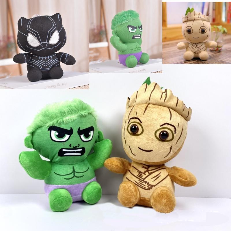 Marvel Мстители Черная Пантера Халк Грут Плюшевые Игрушки Мягкий ПП Хлопок Набитые Супергерои