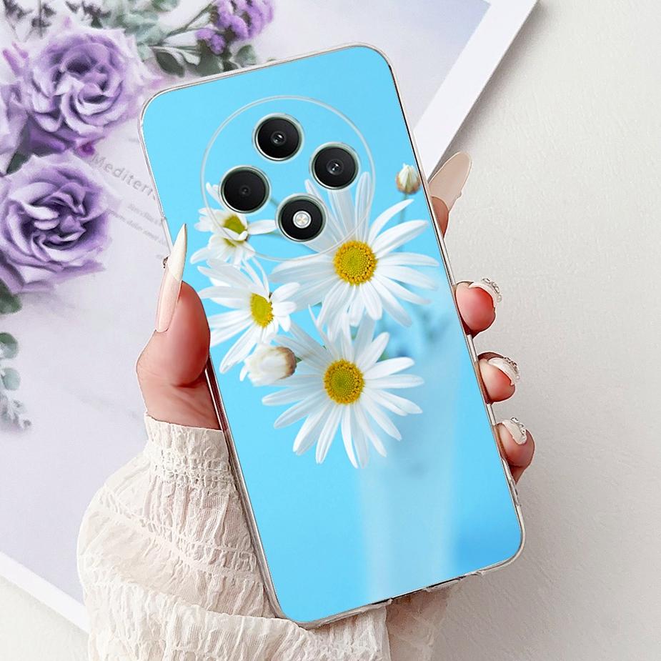 Чехол для Oppo Reno 12F 5G Reno12 FS CPH2637 Цветы Расписная Крышка Мягкий Силиконовый Чехол Для Oppo Reno12 F 4G Reno12F Корпус