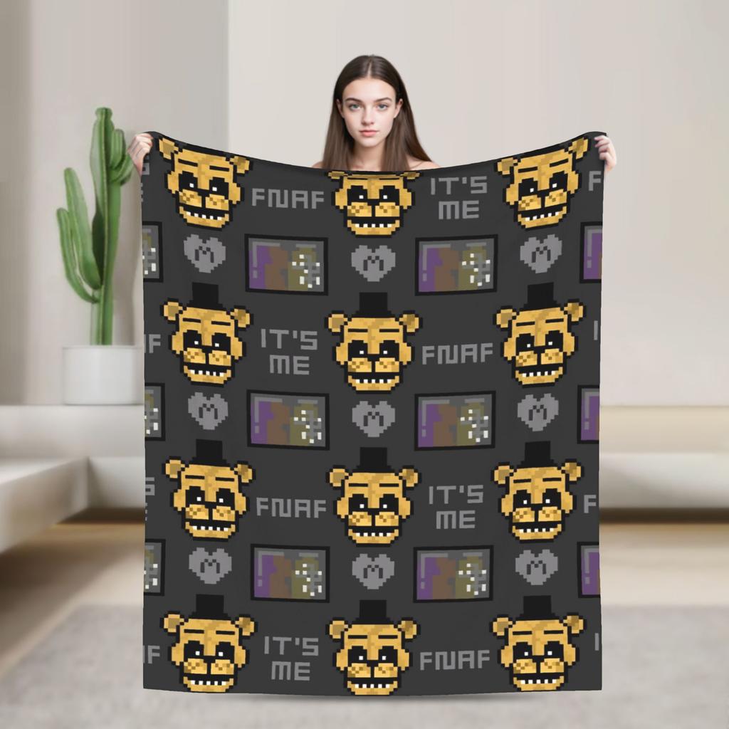 FNAFS At Freddy's Horror Blanket Camping Flannel Throw Blanket For Outdoor Soft Design Quality Bedspread Birthday Gift