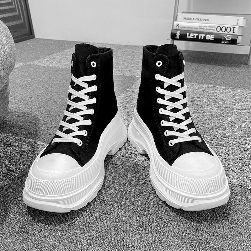 Мужские невидимые кроссовки, увеличивающие рост: 12 см высокие, 10 см повседневные парусиновые туфли на толстой подошве, модные туфли COS.