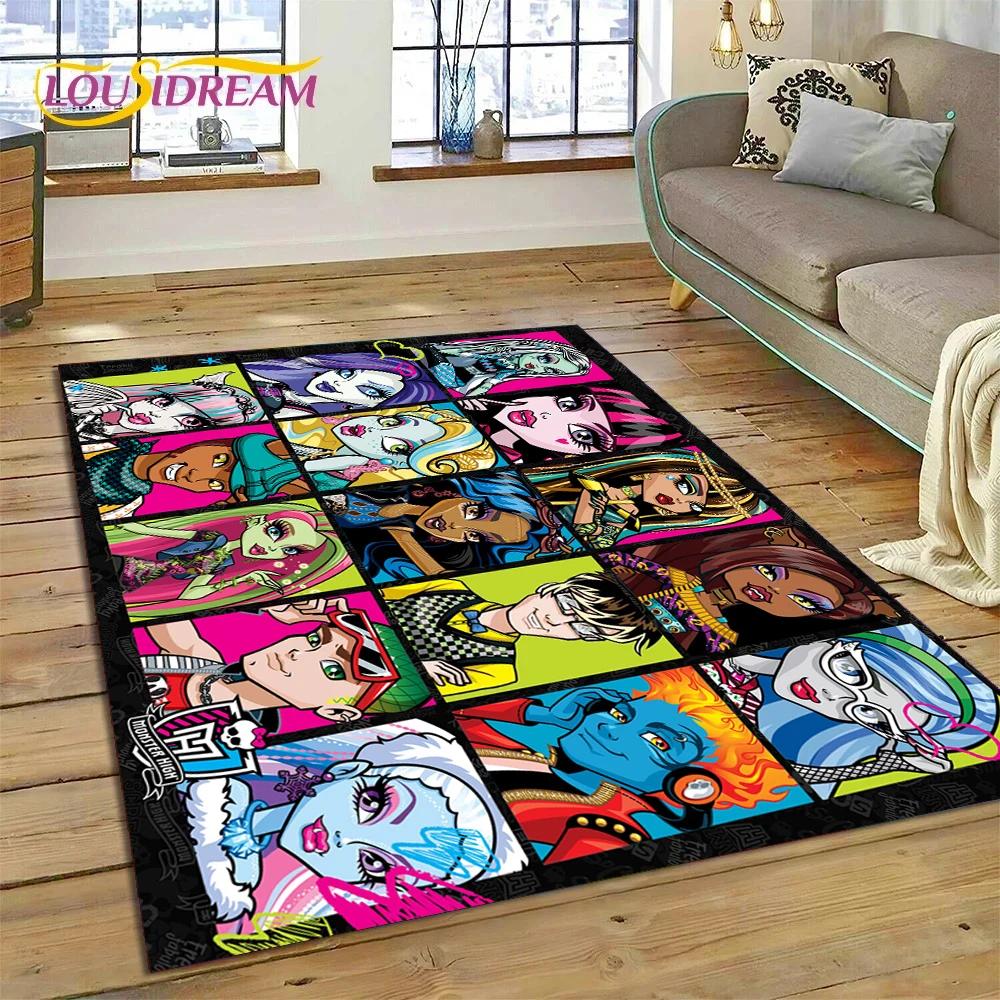 Мультяшный Ковер Monster High Draculaura Вампир для Гостиной Спальни Домашний Декор, Нескользящий Декоративный Коврик для Дивана Прихожей Подарок
