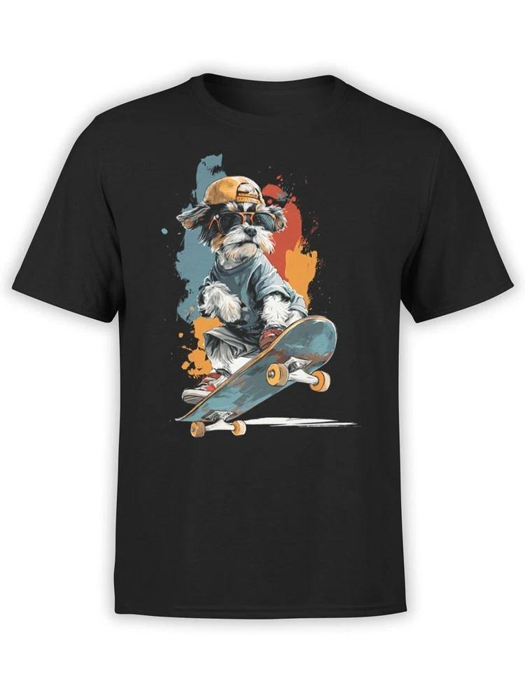 Fantucci Pup Shredder TShirt Cool Skateboarding Dog Tee Unisex