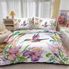Tropical Birds Duvet Cover Watercolor Hummingbird Flowers Twin Bedclothes Exotic Wildlife White Abstract Polyester Qulit Cover