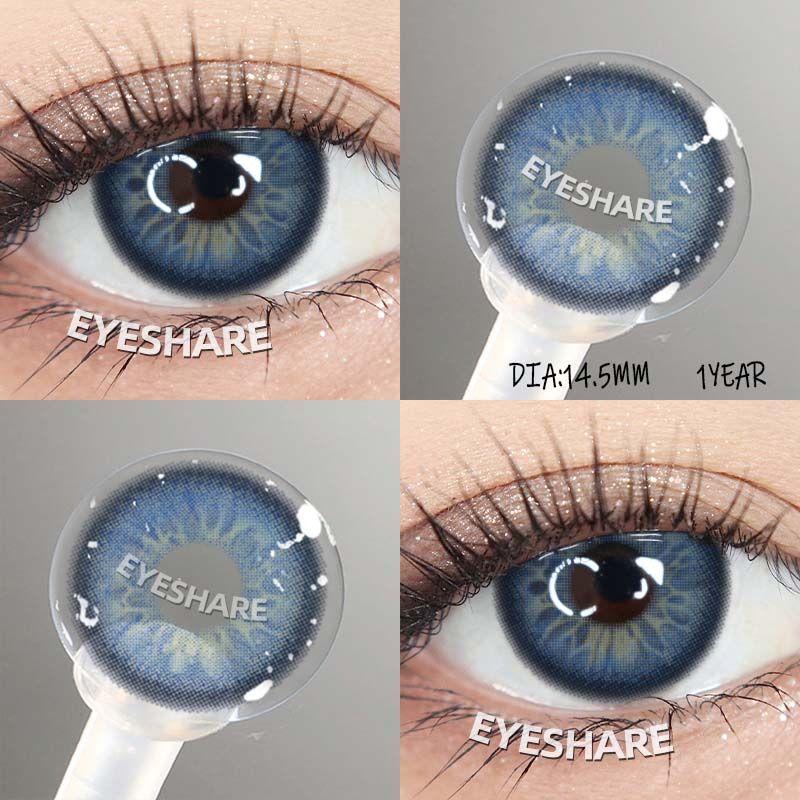 Eyeshare Натуральные цветные контактные линзы, черные очки, цветные, красивые зрачки, зеленый макияж для глаз, косметика, цветные линзы, серые годовые линзы, 2 шт.