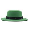 New women's flat-top woolen hat, European and American autumn and winter thermal hat, jazz hat, British retro top hat