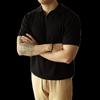 Men's Summer Ice Silk Knitted Slim Fit Polo Shirt - Short Sleeve, Pure Color, Casual Lapel T-shirt