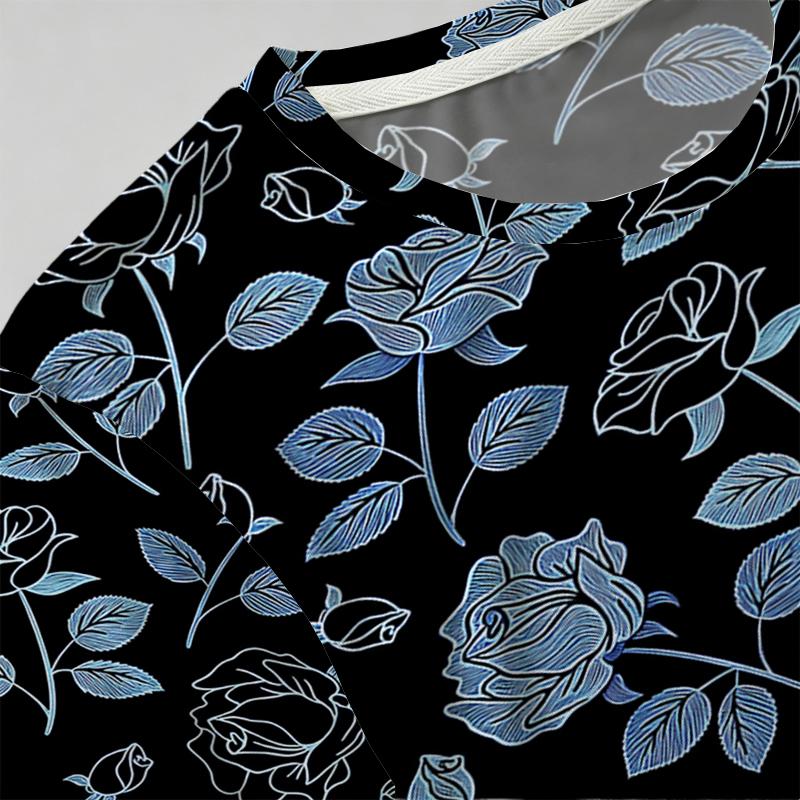 Women's Rose Series Basic Crewneck Short Sleeve T-Shirt Minimalist Style, Soft & Comfortable Fabric, Versatile for Daily Casual & Home Wear