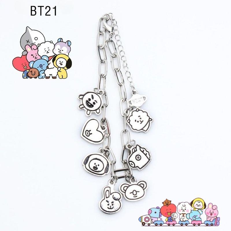 BT21 мультяшный милый браслет креативный Каваи унисекс парный matching металлический браслет аксессуар аниме товары поддержка подарок