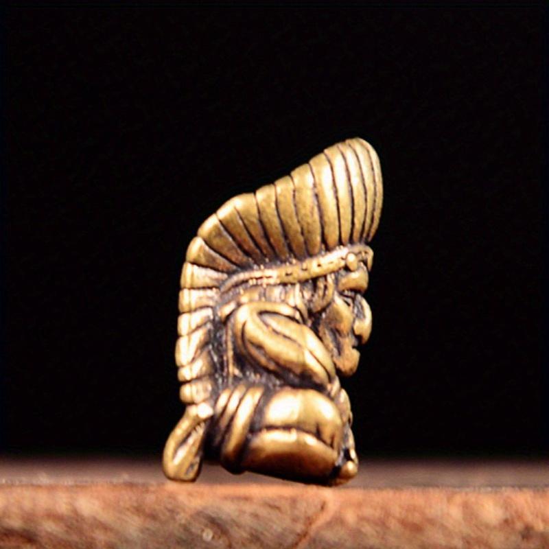 Индийский Старейшина Вождь Латунная Бусина для Ножа DIY Браслеты Аксессуары для Брелка Ручной Работы Плетеный Шнурок Подвеска Ретро Подвески