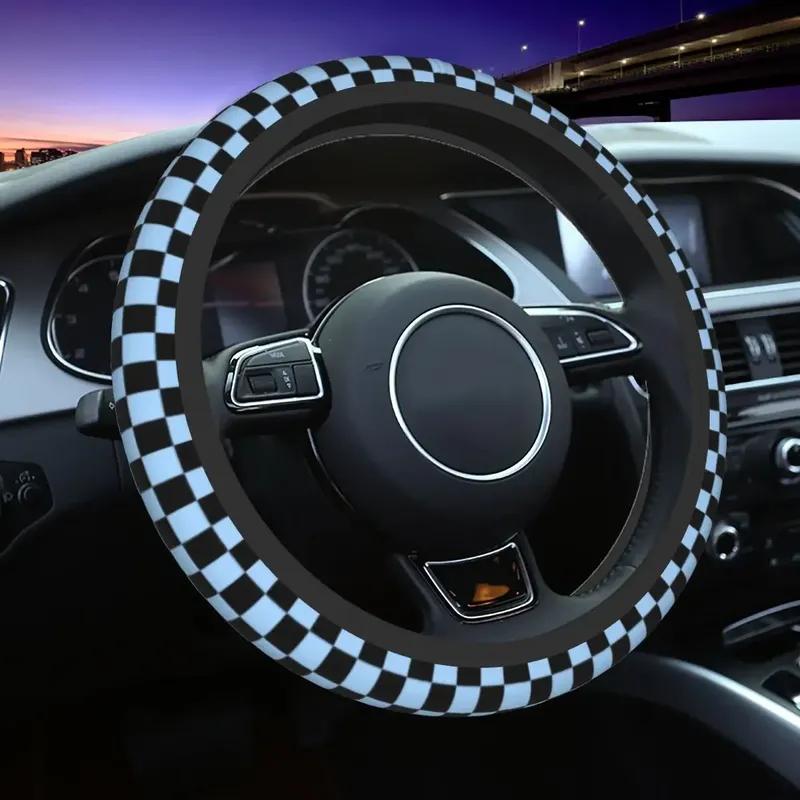 Десятицветная шахматная доска чехол на руль автомобиля Универсальный 15-дюймовый чехол на руль