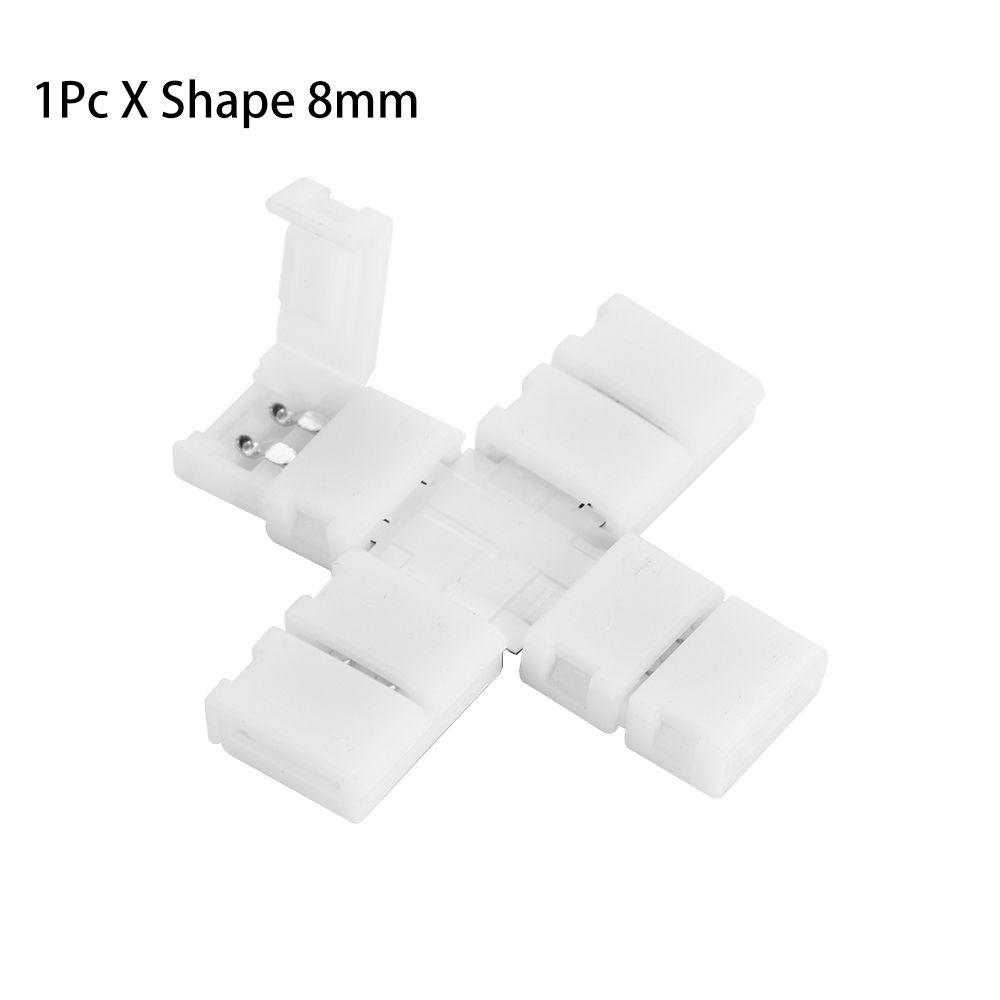 1/5/10Pcs New Clip-on Coupler Solderless 2Pin PCB LED Strip Connector 8mm 10mm
