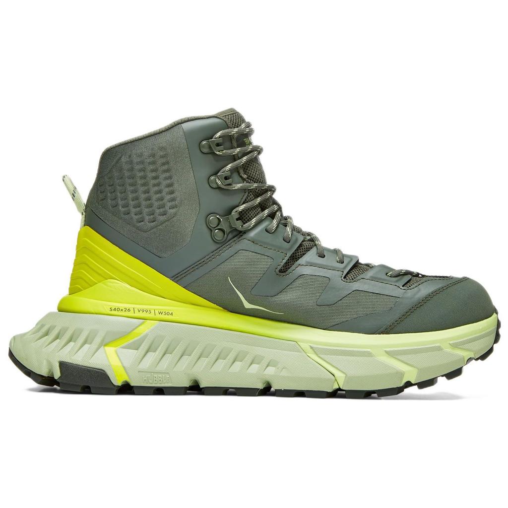 HOKA One One Tennine Hike Gtx 109 Нескользящие Прочные Водонепроницаемые Высокие Наружные Функциональные Ботинки Мужские Обувь Вечерний-Примулы-Зеленый 1113510-TEPR