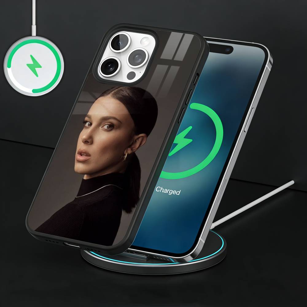 M-Millie Bobby Brown Phone Case For iPhone17,16,15,14,13 Plus,Pro Max Magnetic For Magsafe Wireless Charging