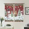 2 шт., шторы в виде рождественского снеговика, елки и лося -30% затемнения - подходят для гостиной, спальни, кухни, украшения дома