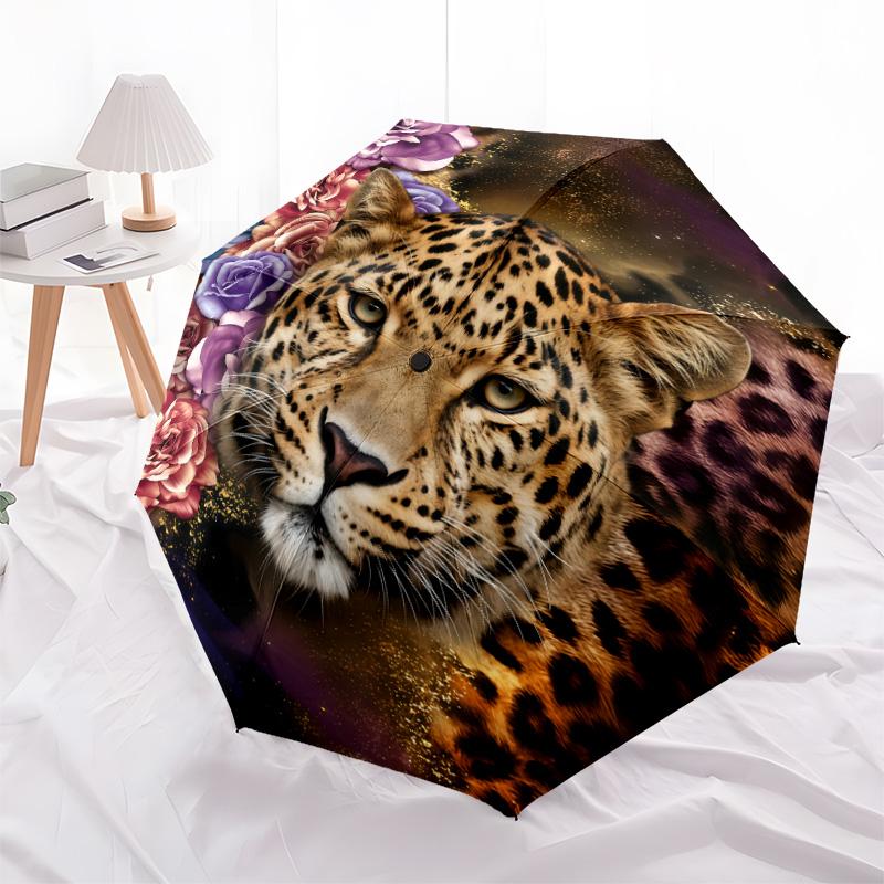 Дождевой зонт с узором «Золотой леопард»