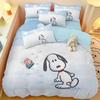 Fashion Snoopy 3D Children'S Bedding Set With Pillowcase Fitted Sheet 2/3pcs Bedding Set Anime Printed Home Decor 100%Microfibre
