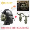 EARMOR M32 MOD4 Tactical Shooting Earmouff with 360° Rotation Bracket Kit Fit for FAST Helmet Wendy M-LOK ARC Helmet DIY Set