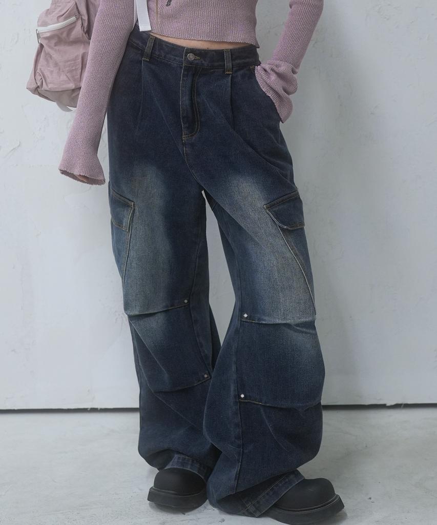 AVANDRESS Side Big Cargo Pants Cotton Black (B Type)