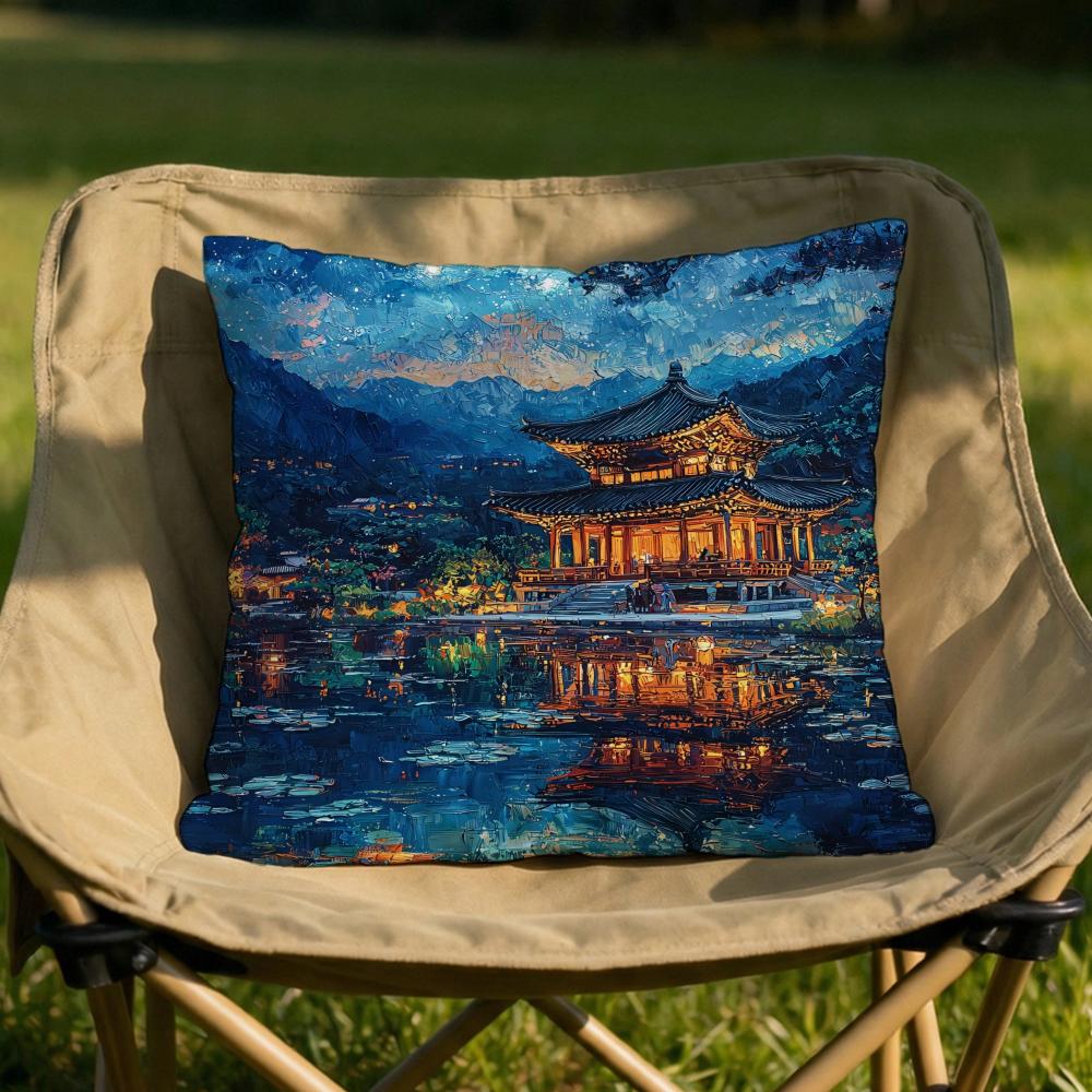 Korea Foguo Temple Cushion Cover Soft Reversible Durable Pillow Cover MultiScene Use for Home Car Daily Comfort