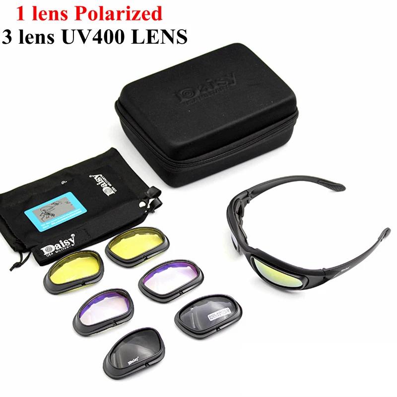 Daisy Polarized Tactical Sunglasses Men Airsoft Hunting Shooting Glasses UV400 Protection Desert Hiking Goggles