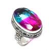 Natural Bi-Color Tourmaline 925 Sterling Silver Jewelry Ring Size 9.5 J5I10