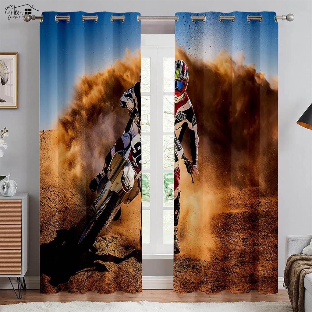 3D-печать Крутые шторы с изображением мотоцикла Ретро Мотоцикл Индустриальный стиль Спальня Гостиная Балкон Автомобильная линия Декоративные шторы
