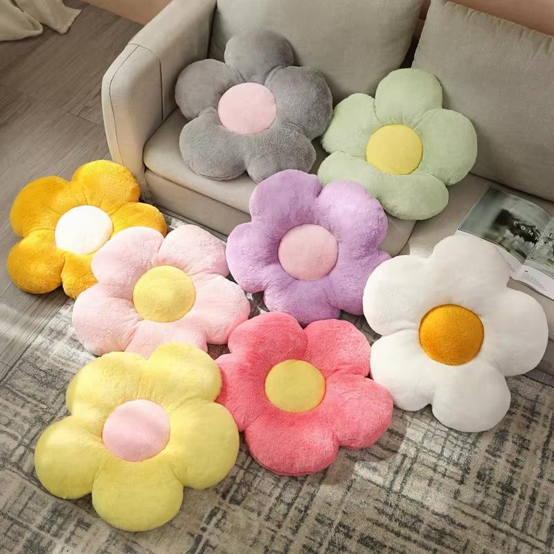 35cm Stuffed Five Petal Flower Cushion Girly Room Decor Sunflower Pillow Bay Window Pink Flower Sit Bedroom Seat Pillow