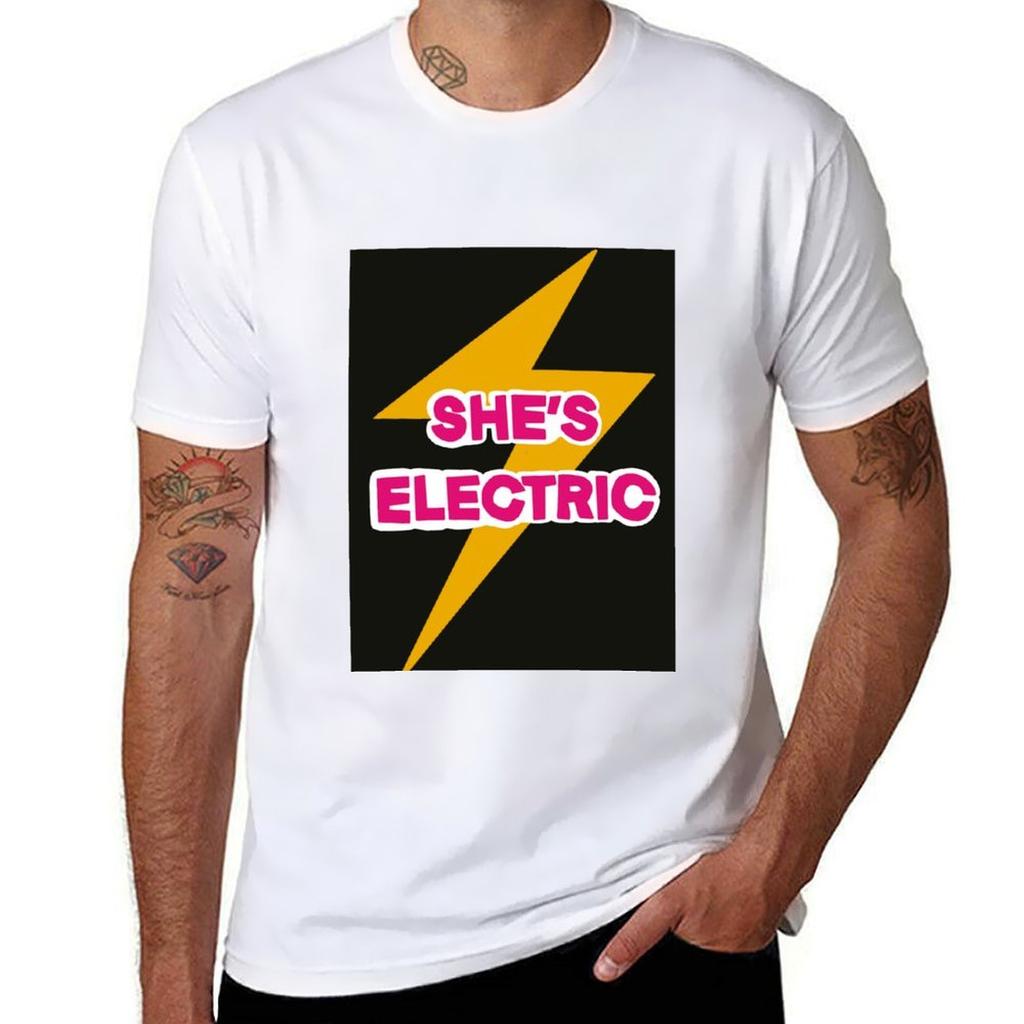 Shes Electric Eclectic Print Tshirt Fitness Quick Dry Short Sleeve Top