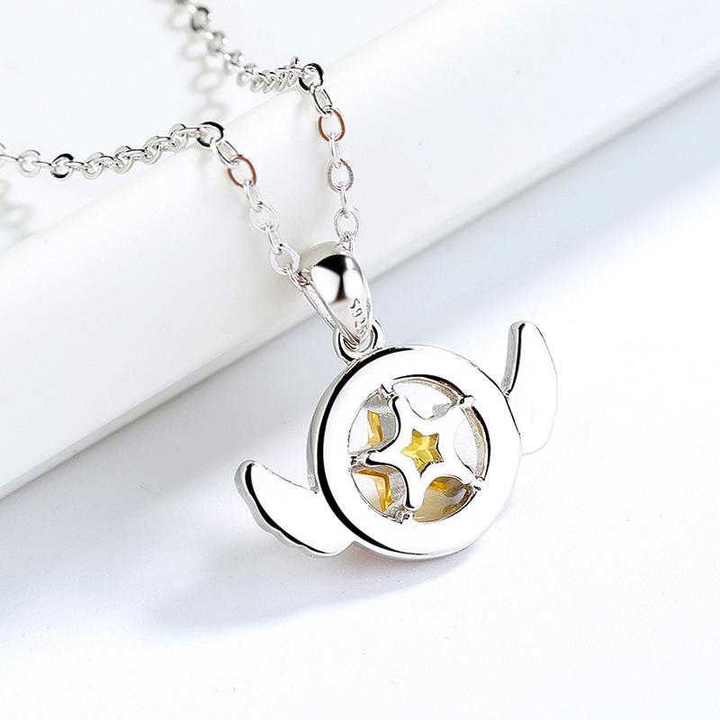 Аниме Cardcaptor Сакура ожерелье из стерлингового серебра 925 пробы звезда кулон ювелирные изделия для женщин девочек подарки на день рождения, Рождество, аксессуары для косплея
