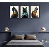 Funny Animals Canvas Wall Art Cute Black Cat and Forest Theme Pictures Wall Decor Abstract Sunset Mounta Nature Landscape Poster Painting Prints