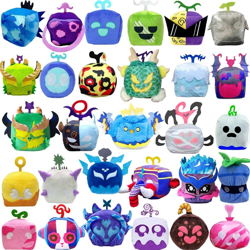 Cartoon Blox Fruits Plush Anime Game Toy Fruit Leopard Pattern Box Plushies Toys Soft Stuffed Fruits Christmas Gift For Kids