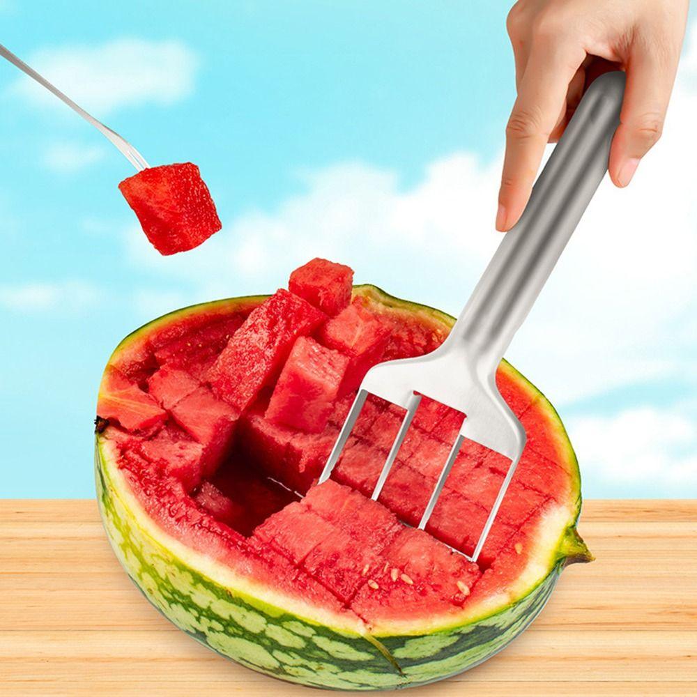Быстрая резка нержавеющего арбузореза Безопасный ручной резак для арбуза Гаджеты