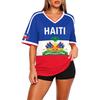 Womens Soccer Jersey V Neck Fan Shirt Y2K Style Short Sleeve Athletic Top Loose Fit Breathable Fabric