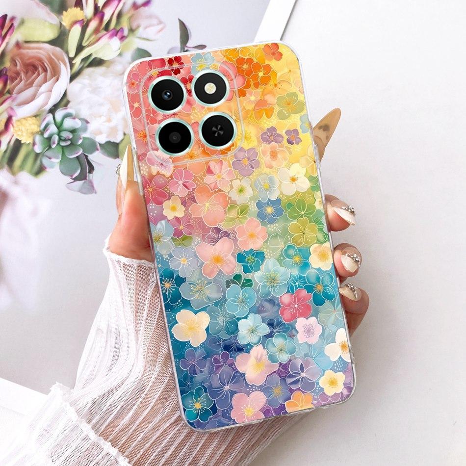 For Honor X6C Cute Flower Butterfly Cat Painted Case HonorX6c X 6C 4G NIC-LX1 LX2 LX3 Soft Silicone TPU Phone Cases