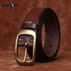 Men's Belt Retro Emboss Personality Beveled Handmade Men's First Layer Cow Leather Belt Men's Leather Pin Buckle Jeans Belt Men's