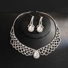 Сияющий набор ожерелья и серег Кристалл Кристальный набор ожерелья Свадебный набор украшений из страз Банкет