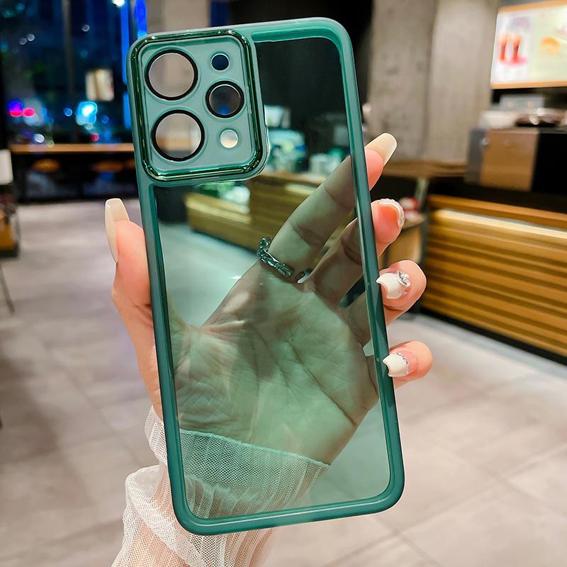 Прозрачный силиконовый чехол для Xiaomi Poco C65 X5 X6 Pro X3 GT M6 M5 M4 M3 M2 F6 F5 Mi 13T 12T 11T 13 Pro 12 Lite со стеклянной защитной пленкой для объектива