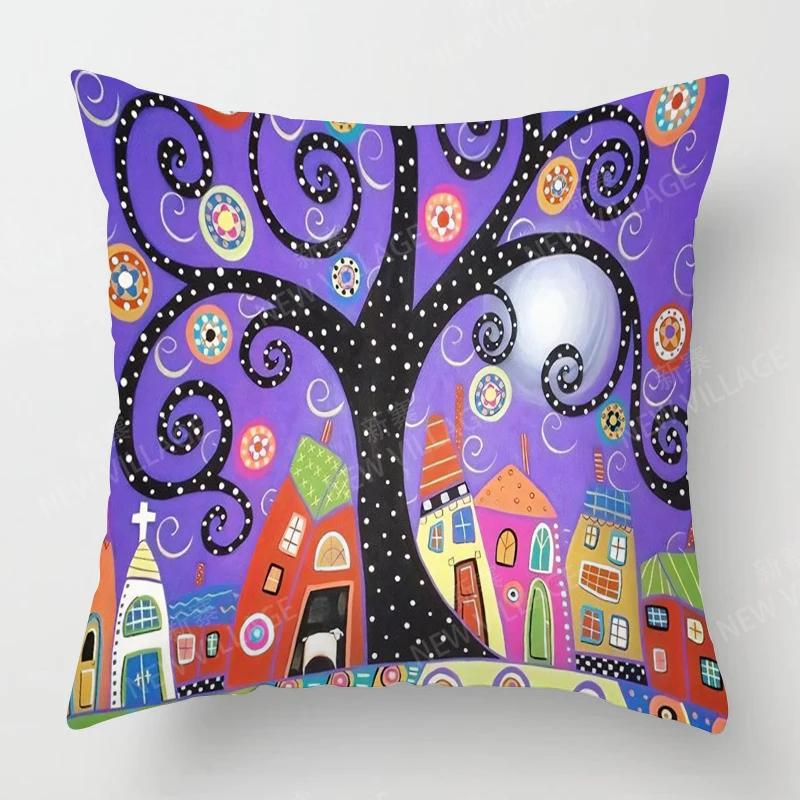 Чехлы для подушек для украшения гостиной дома Чехол для подушки в стиле винтажной масляной живописи 45*45 наволочка 40x40см 50x50 45x45