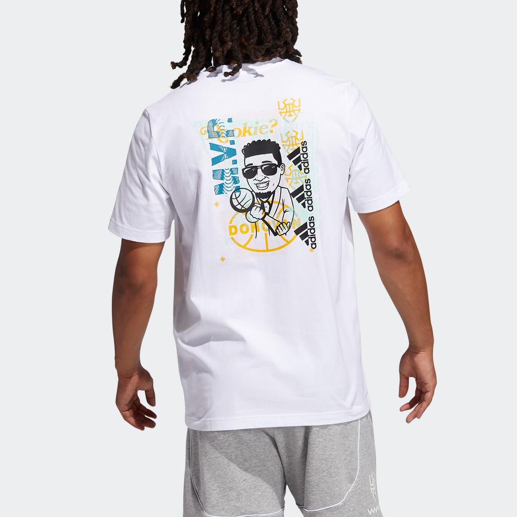 adidas Футболки Мужские Белые С Круглым Вырезом Умеренный Прямой Крой GP3438
