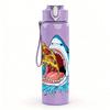 1PC Shark Bite Surfer Retro Ocean Wave Art 750ml Color Plastic Sports Water Bottle Leakproof Flip Straw Lid Suitable for Sports Office Home Use