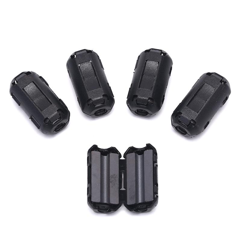 5Pcs 3.5Mm Noise Suppressor Emi Rfi Clip Choke Ferrite Core Cable Filter Black