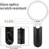 Handheld 45X Magnifying Glass 3LED Light Coins Stamps Magnifier Jewelry Loupe  Kids Seniors Reading