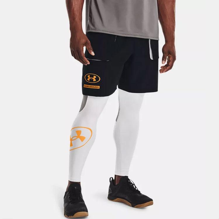 Under Armour Logo Print Big Pocket Training Shorts Men Shorts Black 1366422-001