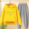 Children Hoodie Tracksuit Autumn Winter Letter Graphic Sweatshirt Pant Suit Boy Girl Fashion Sport Two Pieces Set