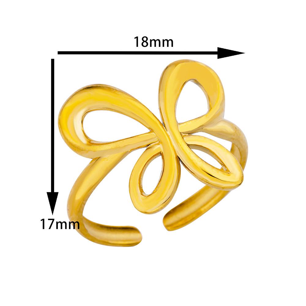 Stainless Steel Heart Geometric Hydraulic Ring for Women